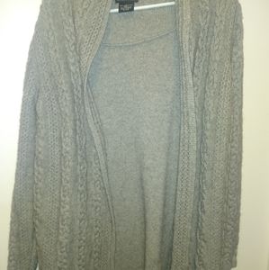 Wool shawl collar open-front jacket